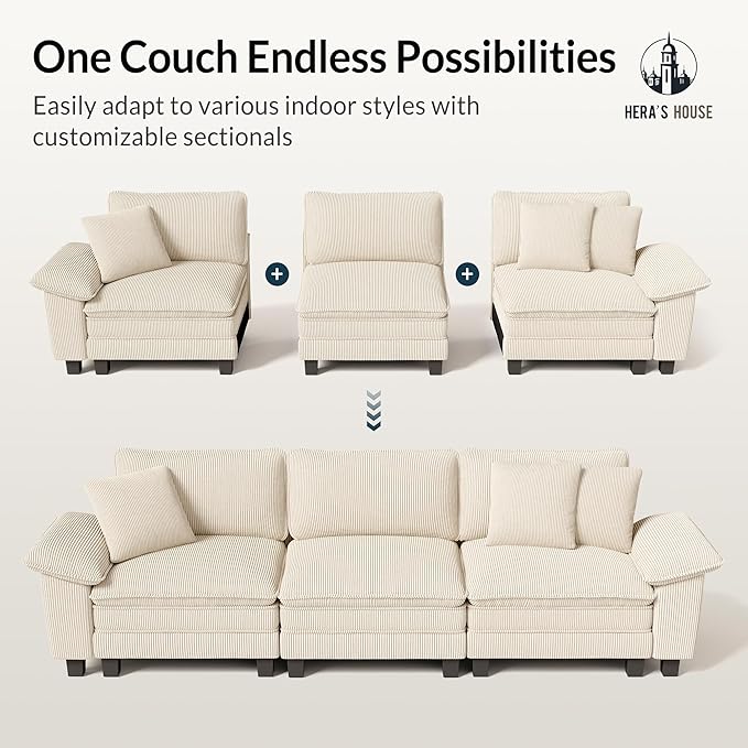 HERA'S HOUSE 158" Modular Sectional Sofa, Oversized U Shaped Couches - Image 7