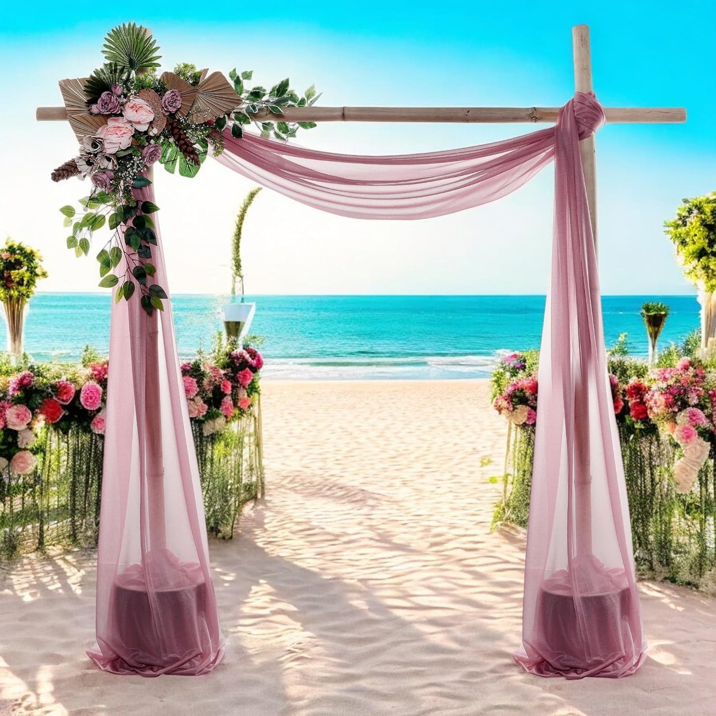 MDS Halloween Chiffon Draping Fabric - 1 Panel, 30" Wide x 20ft Long - Sheer Spooky Arbor & Canopy Drapery for Haunted House Backdrops, Party Ceilings, DIY Costumes & Themed Events - Mauva