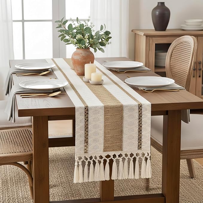 FEXIA Boho Table Runner with Tassels 12x90 Inches - Image 8