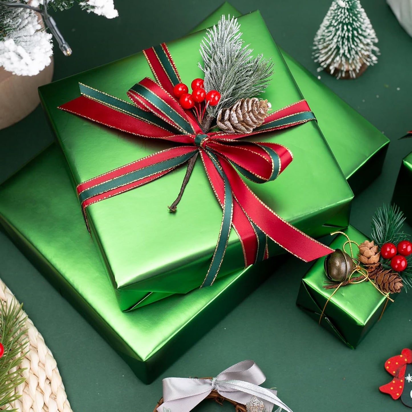 Garbendy Gift Wrapping Paper Roll-Solid Color Pearly-Lustre Paper,Perfect for Wedding, Valentine's Day,Birthday, Christmas,Baby Shower, Party - 17 Inch X 33 Feet