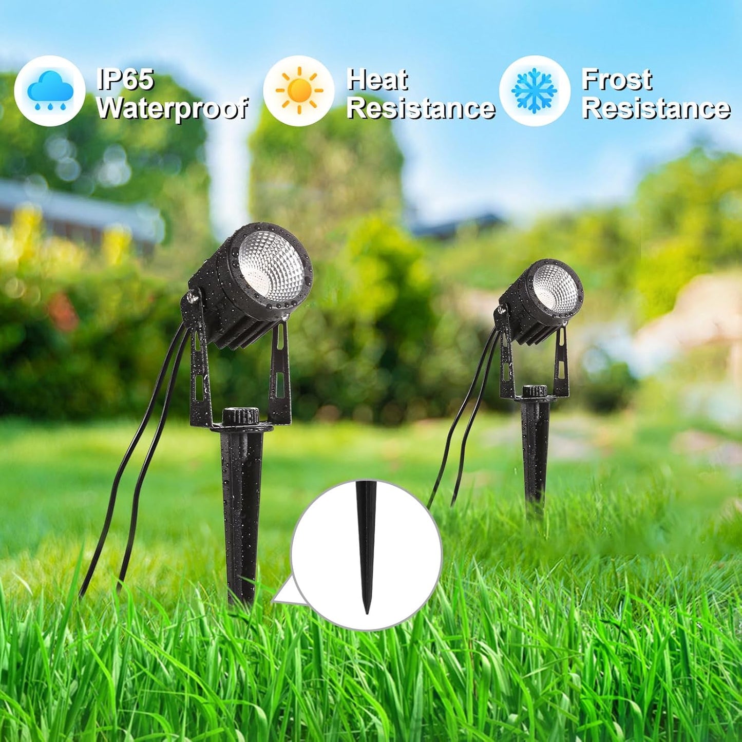 Outdoor Landscape Lighting, 6 Pack RGB Outdoor Spot Lights with Transformers and Remote, 12V Low Voltage Color Changing Landscape Lights IP65 Waterproof Plug in Outdoor Uplights for Yard House Tree
