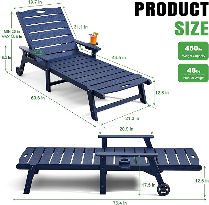 Outdoor Lounge Chair Set of 2 - Image 3