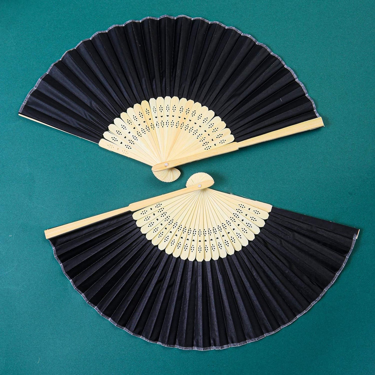 Aneco 18 Piece Black Handheld Fans - Bamboo Folding Fans for Wedding Decoration, Church Wedding Gifts, Party Favors, DIY Decoration
