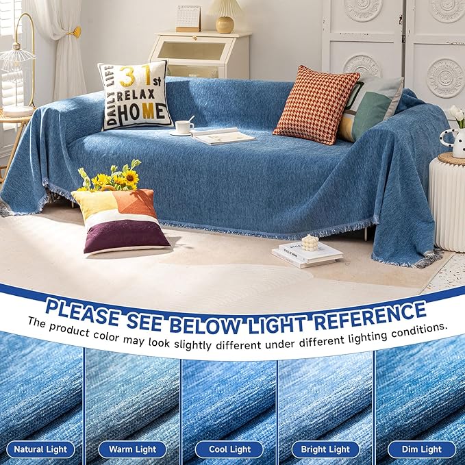 VClife Modern Blue Couch Cover for Dog, Washable Sofa Cover - Image 5