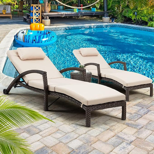 HOMREST Chaise Lounge Chairs Set of 2 by HOMREST