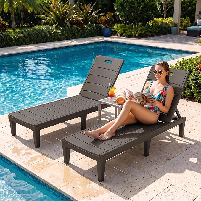 Greesum Outdoor Chaise Lounge Chairs Set of 4 - Image 2