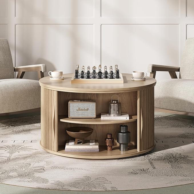 JOINICE 31.5" Round Lift Top Coffee Table - Image 5