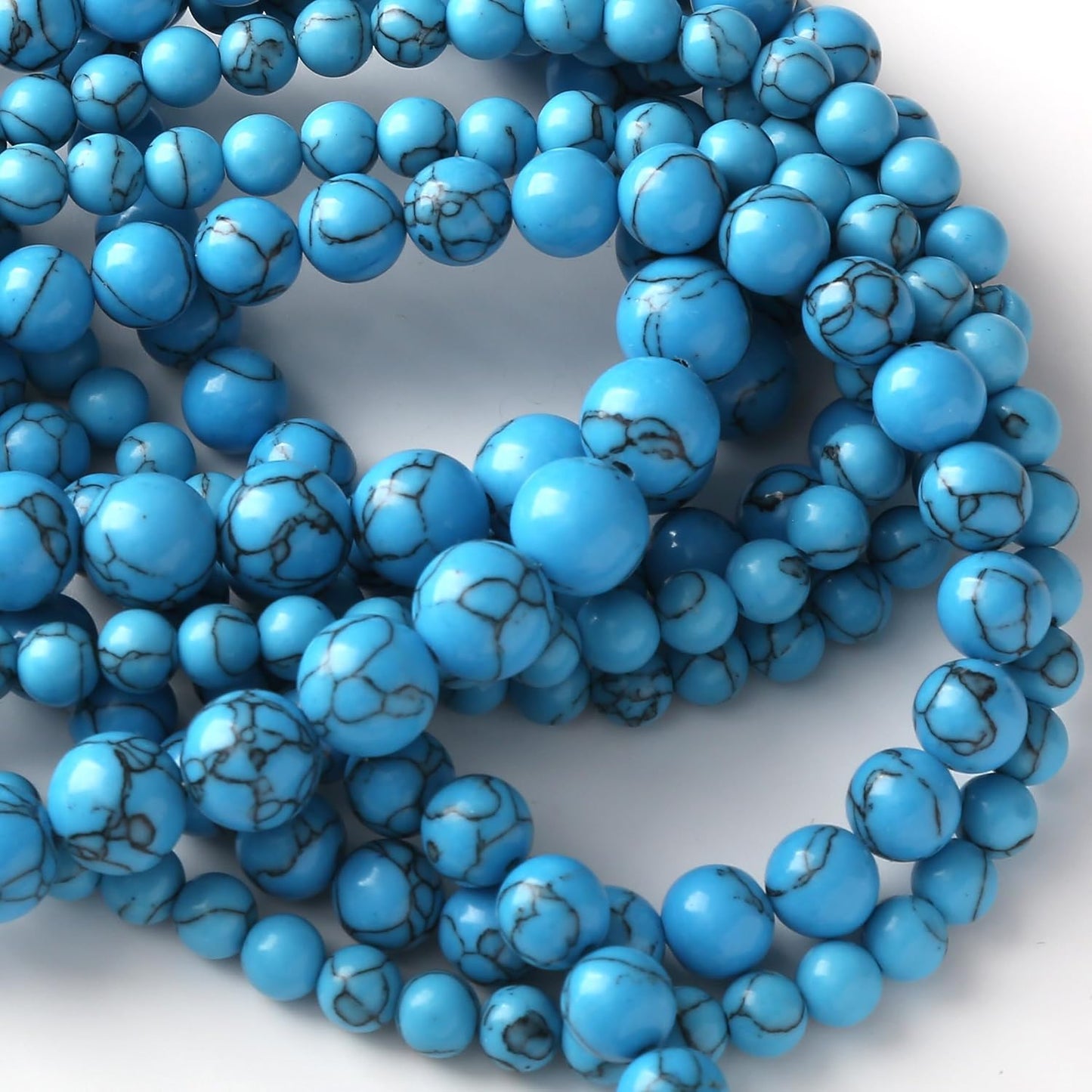 River Stone Blue Turquoise Stone Beads for Jewelry Making DIY Craft Gemstone Beads Kit (4mm, 88pcs) Cosmic Crystal Pebbles for Bracelets, Necklaces, Home Decor