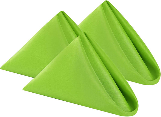 Cloth Napkins 17x17 inch Washable Polyester Dinner Napkins Soft Table Napkins for Wedding Party Dining Banquet(Apple Green,100PCS)