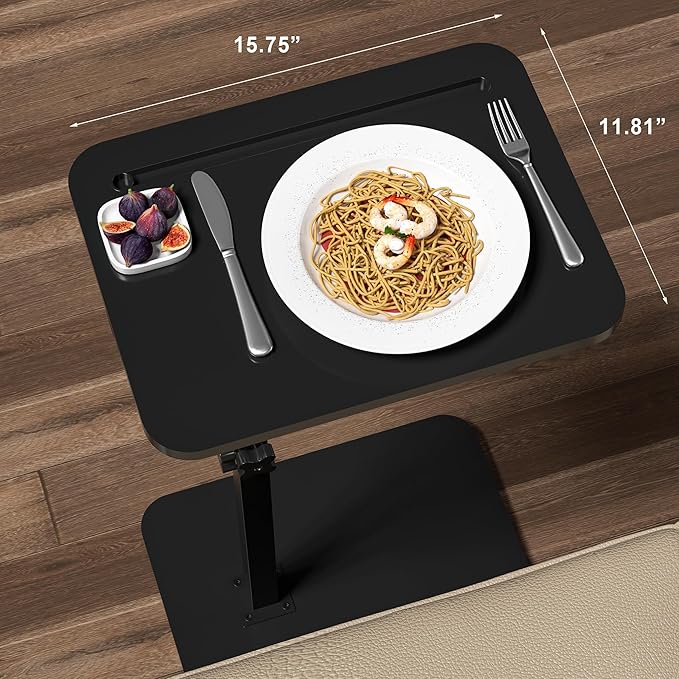 Black Side Tray Table for Couch - Image 2
