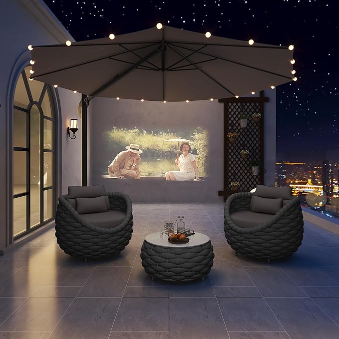 TWT Outdoor Patio Furniture Set-5 Pieces Aluminum Sectional Sofa, Metal Patio - Image 3