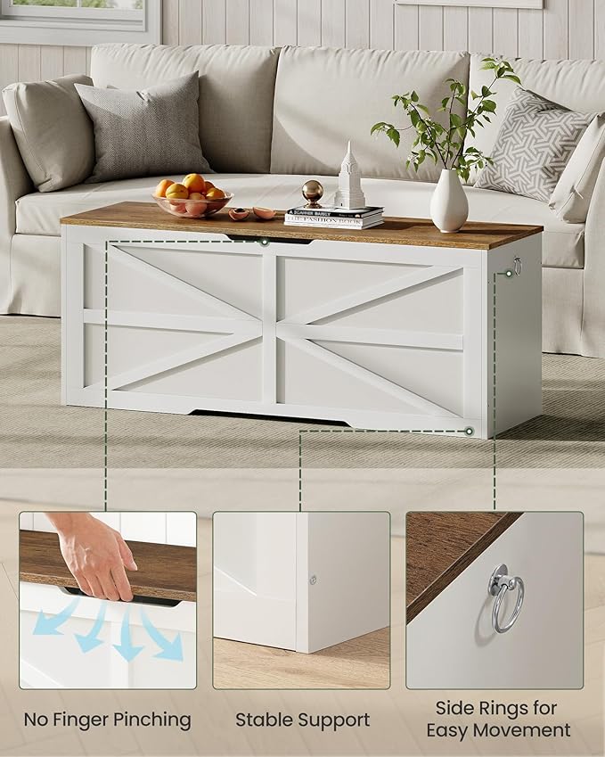 CHOEZON Storage Chest, 47.2" Wooden Storage Trunk, Modern Storage Bench - Image 6