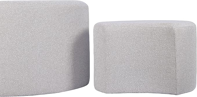 Upholstered Round Nesting Coffee Tables Set of 2 - Image 8