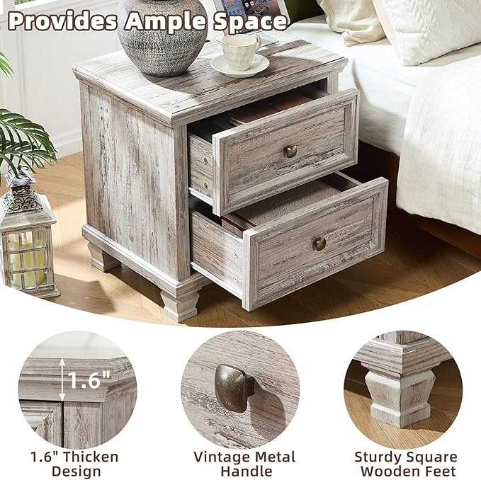 SAVOR LIFE Farmhouse Nightstand - Image 5