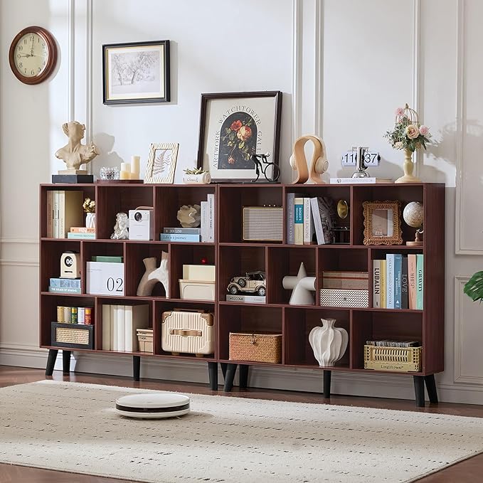 LEYAOYAO 10 Cube Bookshelf, 3 Tier Modern Wide Bookcase - Image 6