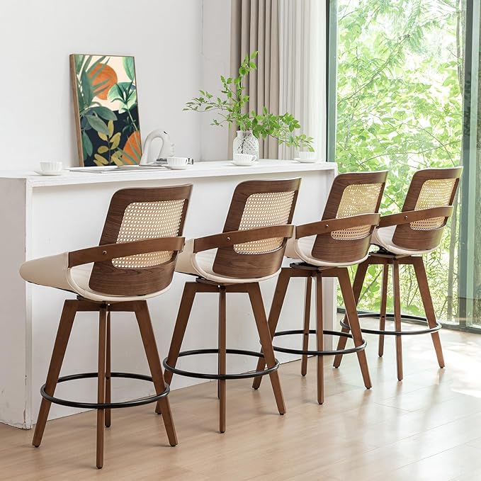 Set of 2 Mid Century Modern Counter Stools - Image 6