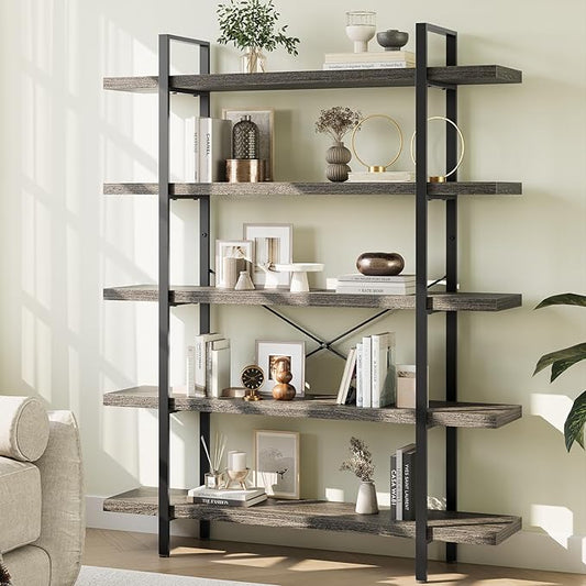 OtterOasis Heavy Duty 5-Tier Industrial Bookcase, 120lbs Shelf Capacity by OtterOasis