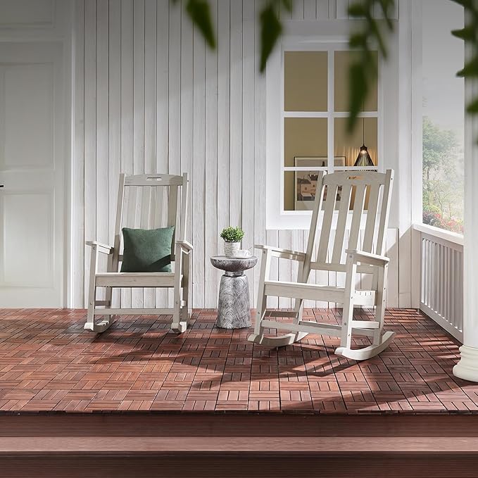 Psilvam Oversized Outdoor Rocking Chair Set of 2, Porch Rocker - Image 6