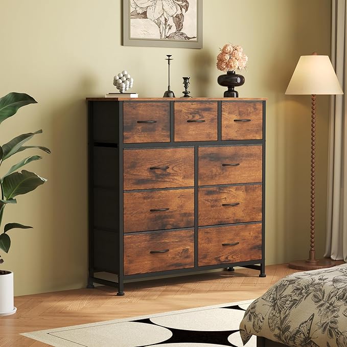 OLIXIS Dresser for Bedroom, 9 Storage Drawers, Wide Fabric Closet Chests - Image 7