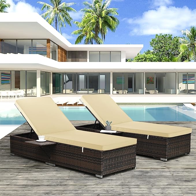 Chaise Lounge Cushion Outdoor, Waterproof and Stain-Resistant Lounge Deck - Image 7