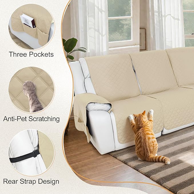 HDCAXKJ 100% Waterproof Reclining Sectional Couch Covers L Shape Recliner Sofa - Image 5