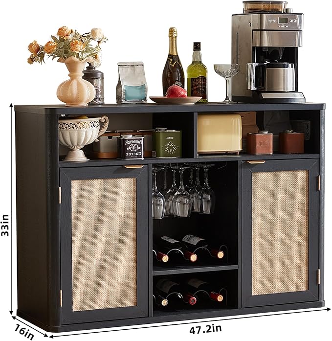Lerliuo Rattan Wine Cabinet - Image 3