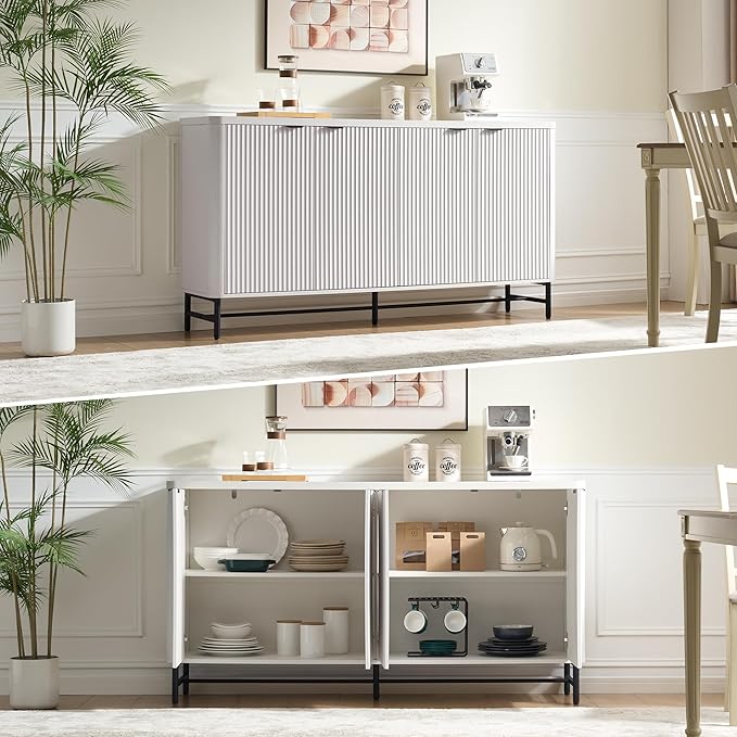 Fatmok 65" Fluted Buffet Cabinet - Image 5