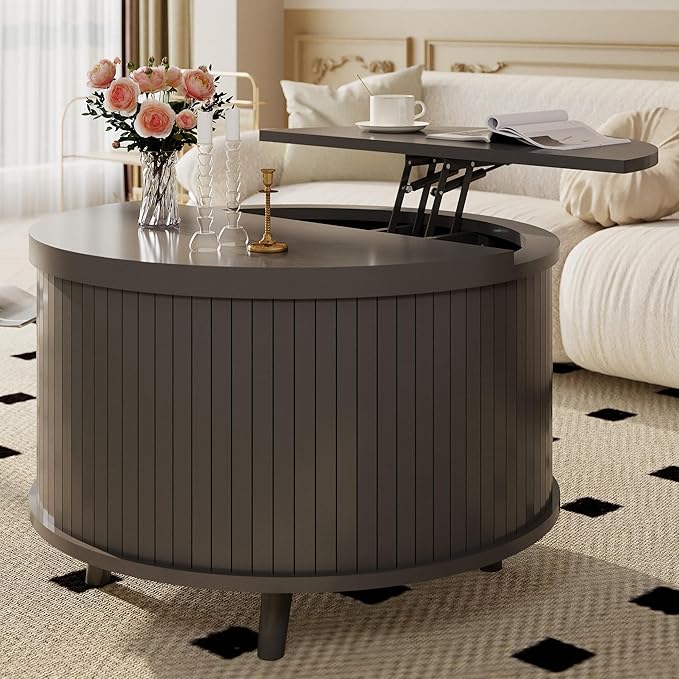 Easyego Lift Top Coffee Table for Small Spaces, 31.5" Mid-Century Modern Wooden by Easyego