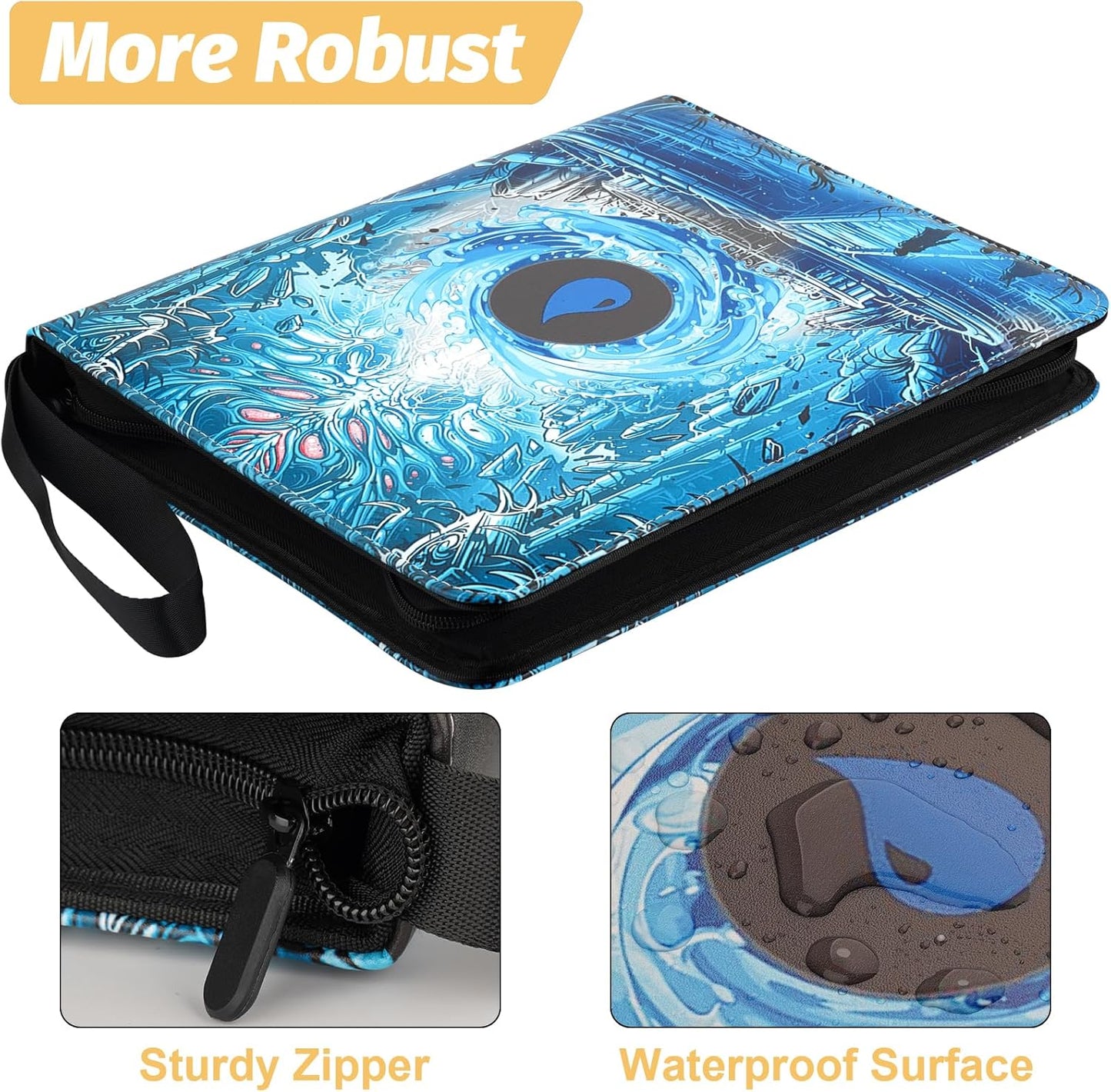 Card Binder for MTG Cards, Premium 9 Pocket Card Binder for Trading Cards, 720 Double Sided Pocket Collector Card Album for Standard Cards,Card Collection Folder for YGO/PTCG/Game Cards (Blue Print)