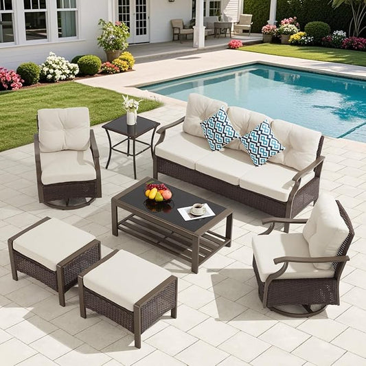 7 Pieces Outdoor Conversation Sets by YALISSEY