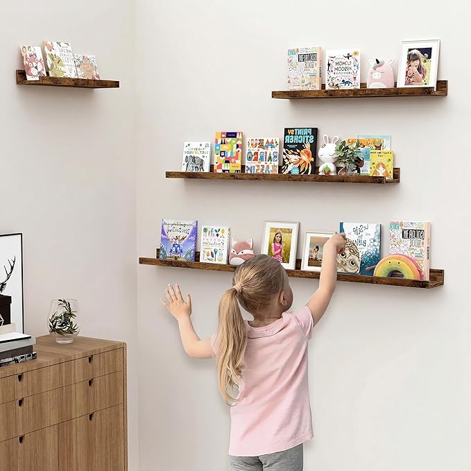 Floating Shelves for Wall, 36 inch Wood Floating Shelves Set of 2, Picture - Image 7