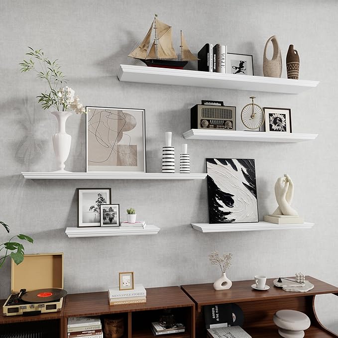 Fun Memories Floating Shelves 24 Inch Long, 9.3 Inch Deep Classic Crown Molding - Image 8