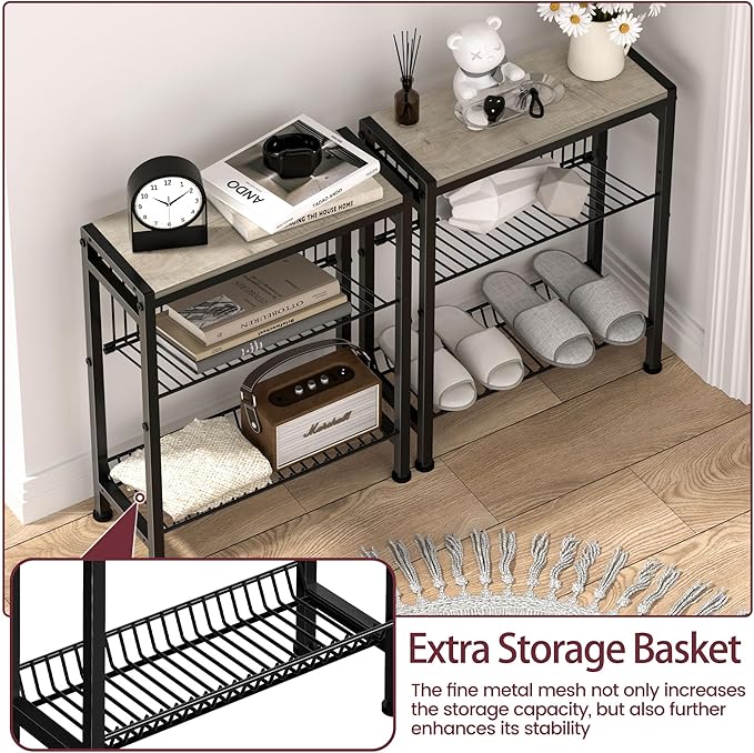 Narrow Side Table for Small Space, 3-Tier End Table - Image 8