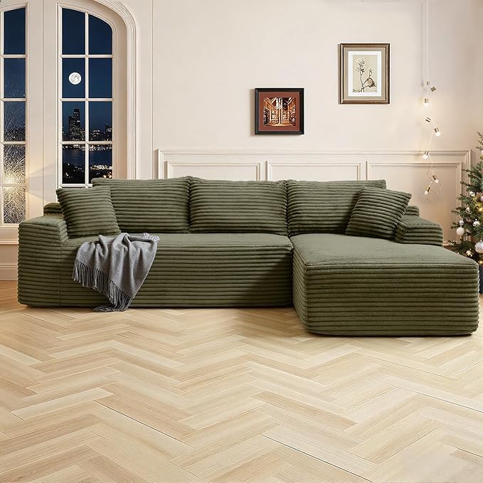 108 Inch Cloud Sectional Couch, Modern Modular Sectional Sofa by HANXIN