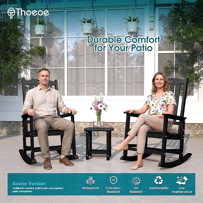 THOEOE Oversized Rocking Chair, Outdoor Rocking Chair - Image 2
