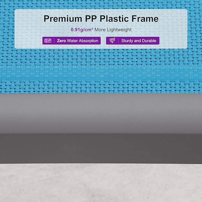 PURPLE LEAF Patio Chaise Lounge Chair Set of 3 Outside Aluminum Plastic - Image 6