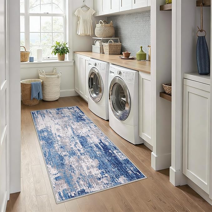 RELEANY Washable Area Rugs 3x6 Non-Slip Modern Abstract Soft - Image 3