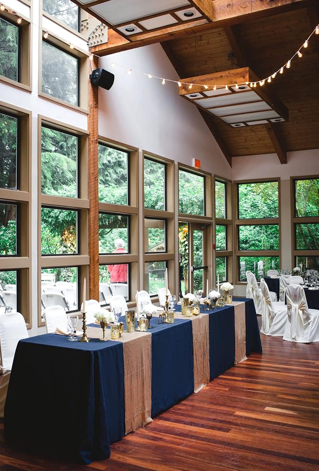 12 Pack Polyester Tablecloth 60 x 126 Inch Navy Blue Tablecloth for 8 Ft Rectangle Tables,Washable Fabric Table Covers Polyester Table Clothes for Wedding Parties Banque