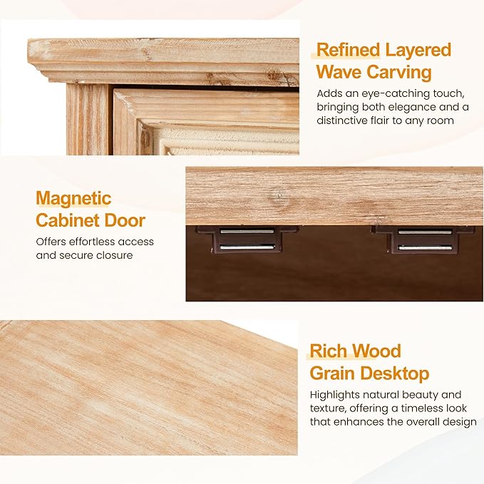 RoyalCraft Sideboard Buffet Kitchen Storage Cabinet, Solid Wood Credenza Accent - Image 6