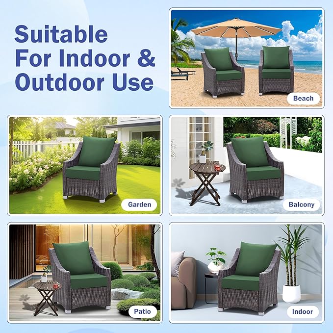 IASEAHK Outdoor Seat Cushion Set, Waterproof & Fade Resistant Patio Chair - Image 7