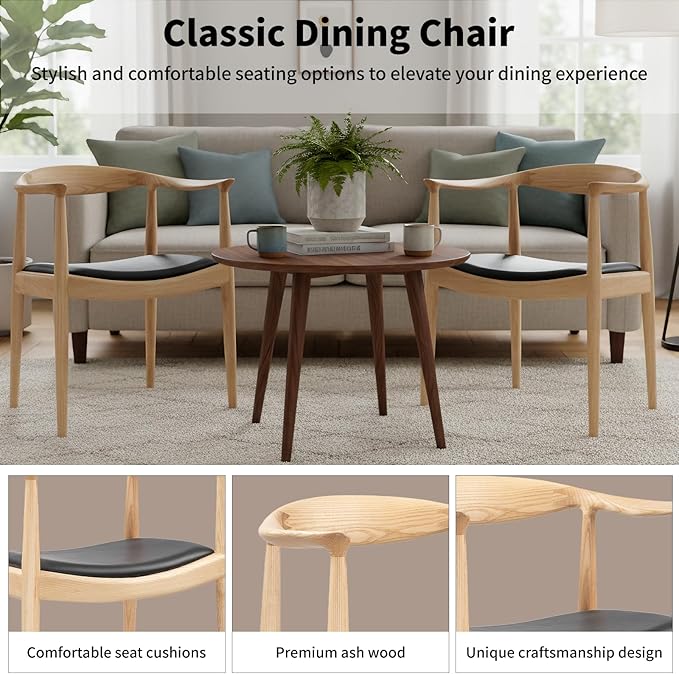 Kennedy Armchair, Mid Century Modern Dining Chair, PU Upholstered Kennedy Chair - Image 6