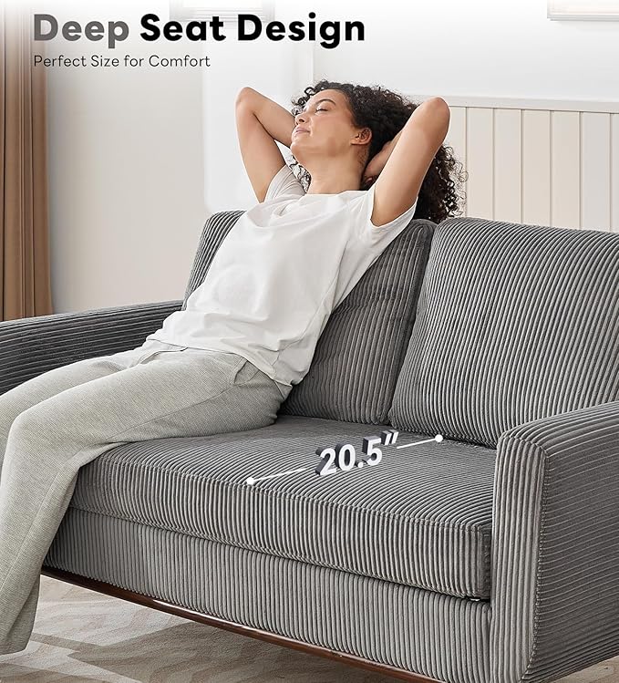 Kingfun 65" Corduroy Love Seat - Image 3