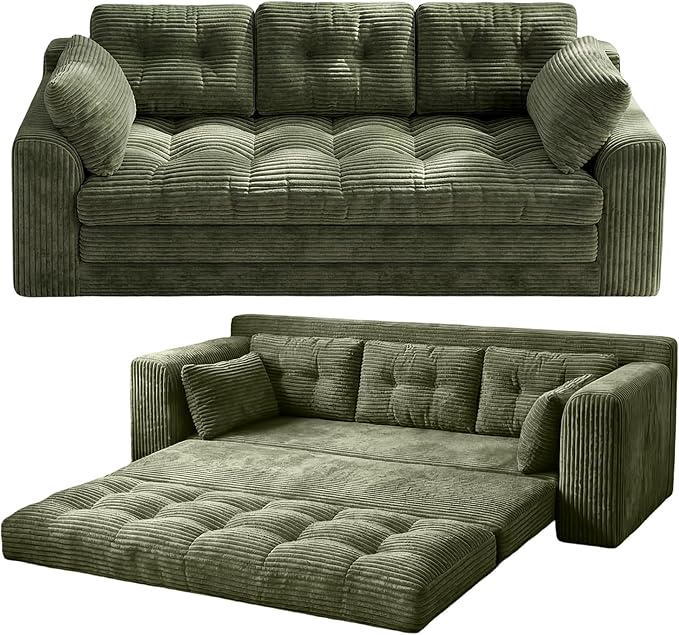 Homkdom 3 Seater Convertible Folding Sofa Bed, Pull Out Sleeper Sofa by ElevateYourHome%EF%BC%8CEnhanceEver