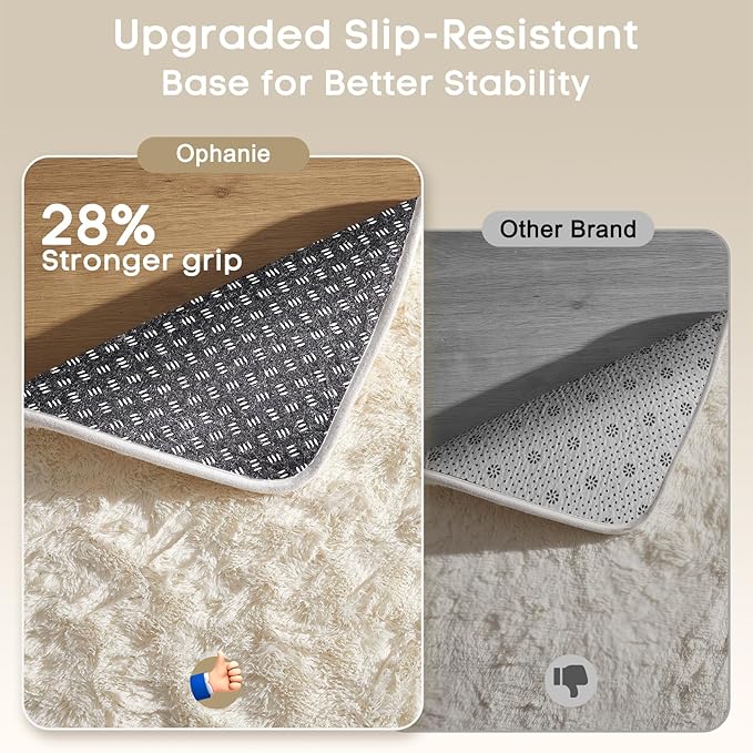 Ophanie 7x9 Area Rugs, Upgrade Non-Slip Fluffy Soft Rugs - Image 4