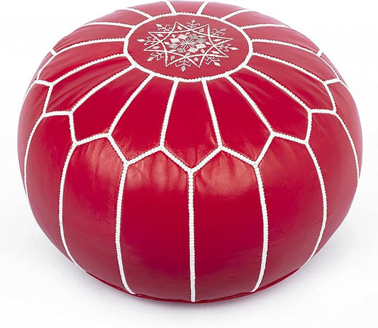 Marrakesh Gallery Genuine Leather Round Pouf Unstuffed by MarrakeshGallery
