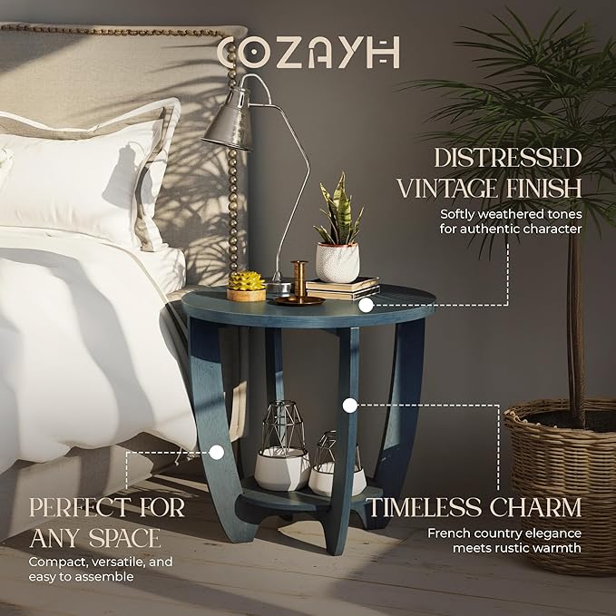 COZAYH Rustic Farmhouse End Table - Image 4