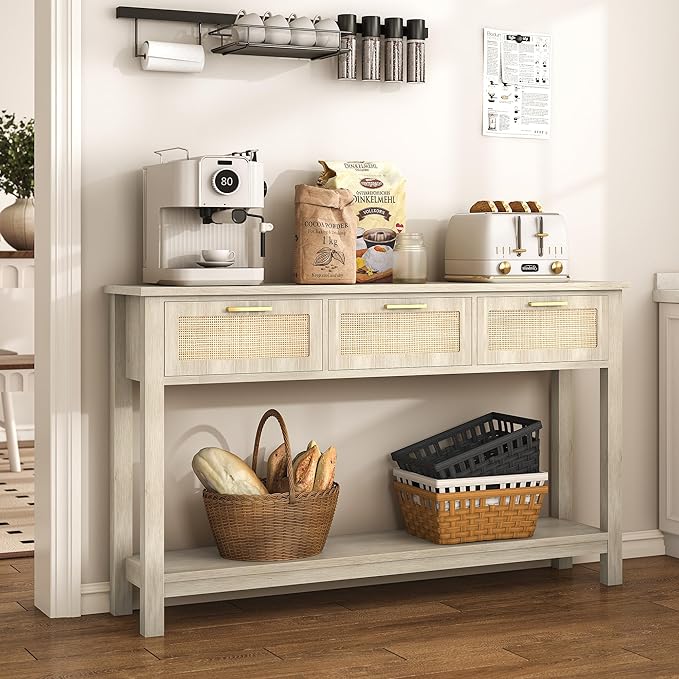 ELYKEN Rattan 51.2" Console Table - Image 4