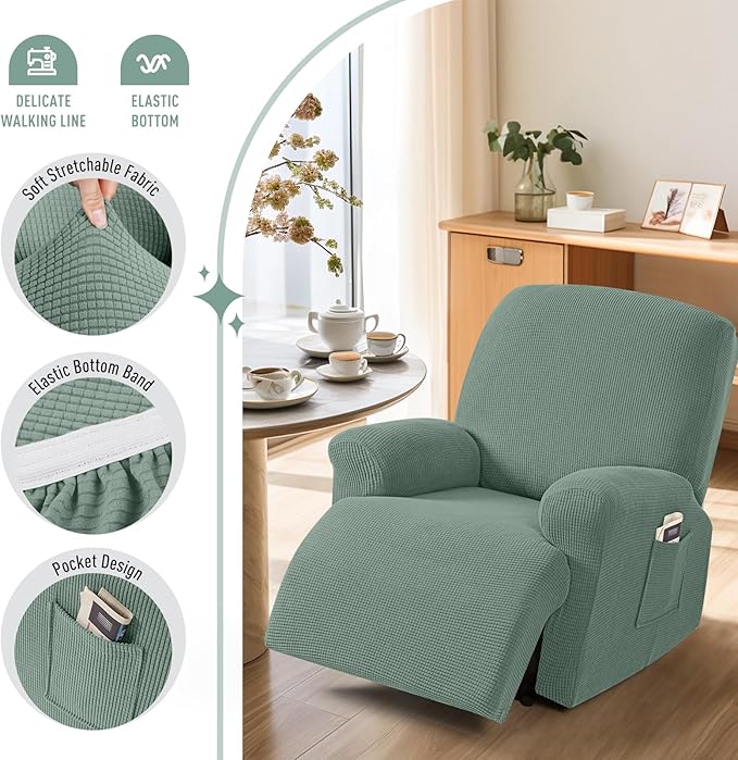 TAOCOCO Oversized Recliner Chair Covers, 1 Seater Streach Recliner Covers Soft - Image 3