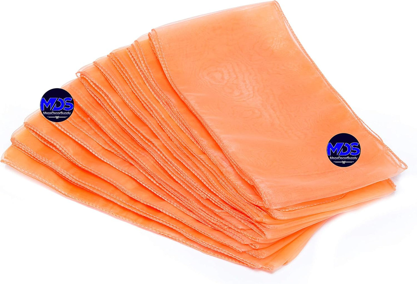 MDS Pack of 200 PCS Organza Chair Sashes Wider Dining Chair Bows Ribbon Tie Back for Wedding Party Birthday Bridal Shower Reception Event Banquet Home Chair Cover Decoration - Peach