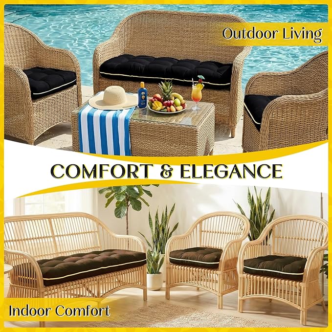 1 MIDDLE ONE Wicker Chair Cushions 3 Pieces Set - Image 6